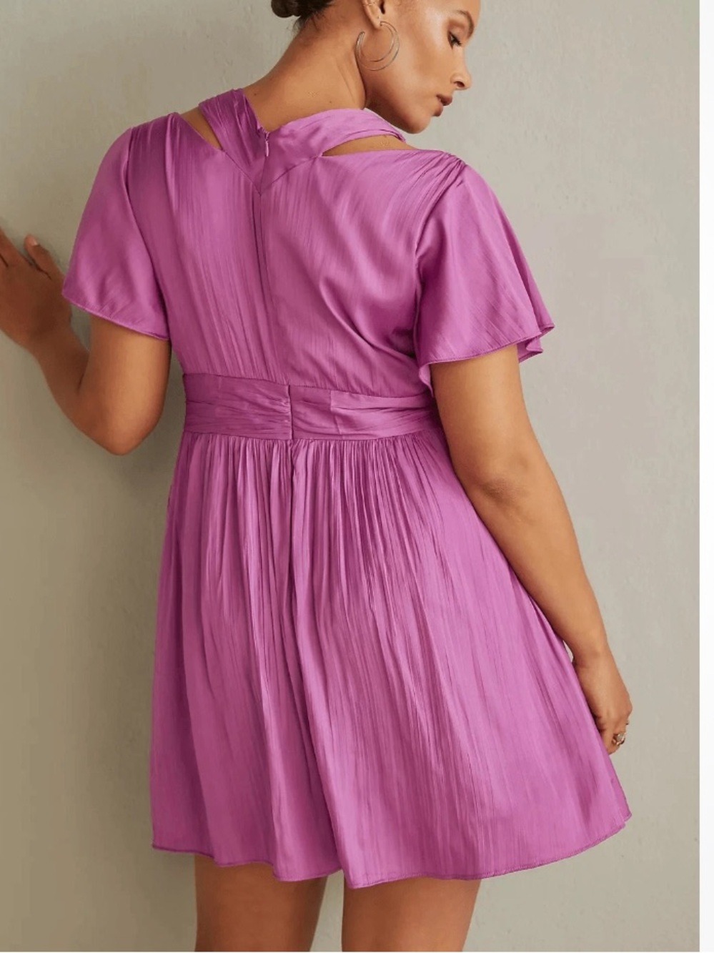 Anthropologie Purple V-Neck Vibrant Mini Dress Size 16W NWT - Picture 3 of 9